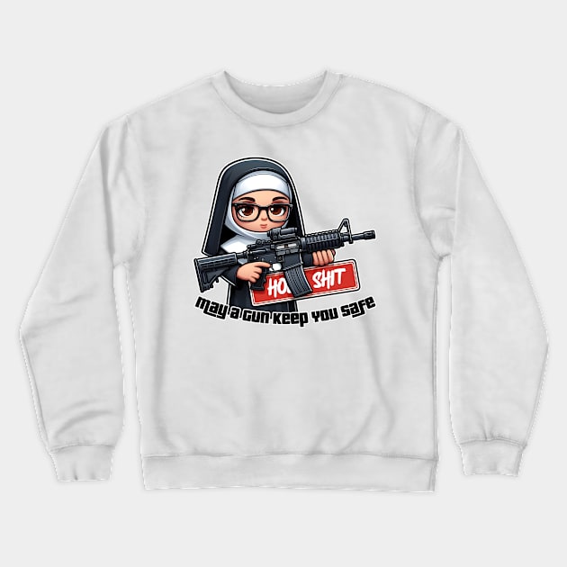 Gun Bless You Crewneck Sweatshirt by Rawlifegraphic